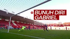 Berita video gol bunuh diri bek Gabriel Magalhaes yang membuat Arsenal tersingkir dari Piala FA 2020/2021, Sabtu (23/1/2021) malam hari WIB.
