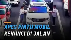 Nasib apes dialami oleh kedua orang ini ketika hendak bergantian menyetir mobil di jalan.