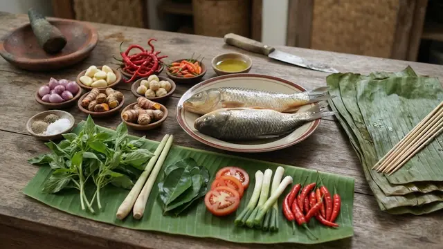 Pepes Ikan Mas Kemangi dengan Bumbu Halus Tanpa Santan
