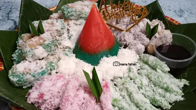 Resep tumpeng jajanan pasar. (dok. Cookpad @mamafathan)