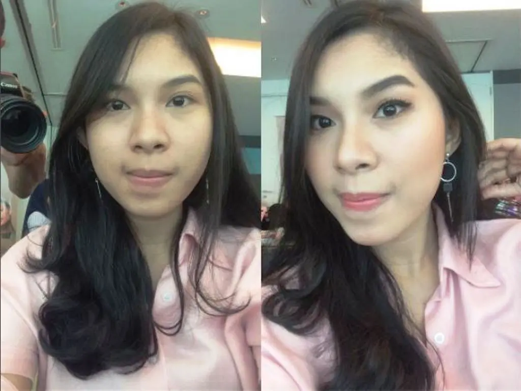 Foto before-after peserta Lifestyle Meetup Liputan6.com #SelfieReadyMakeup bersama LT Pro (Foto: instagram @nerissavrp)