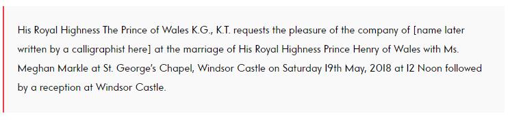 Seperti Ini Rupa Undangan Pernikahan Pangeran Harry Dan Meghan