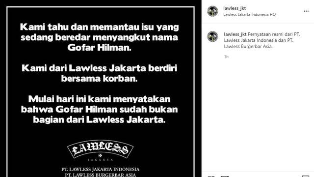 Gofar Hilman Tak Lagi Jadi Bagian Lawless Jakarta Usai Isu ...