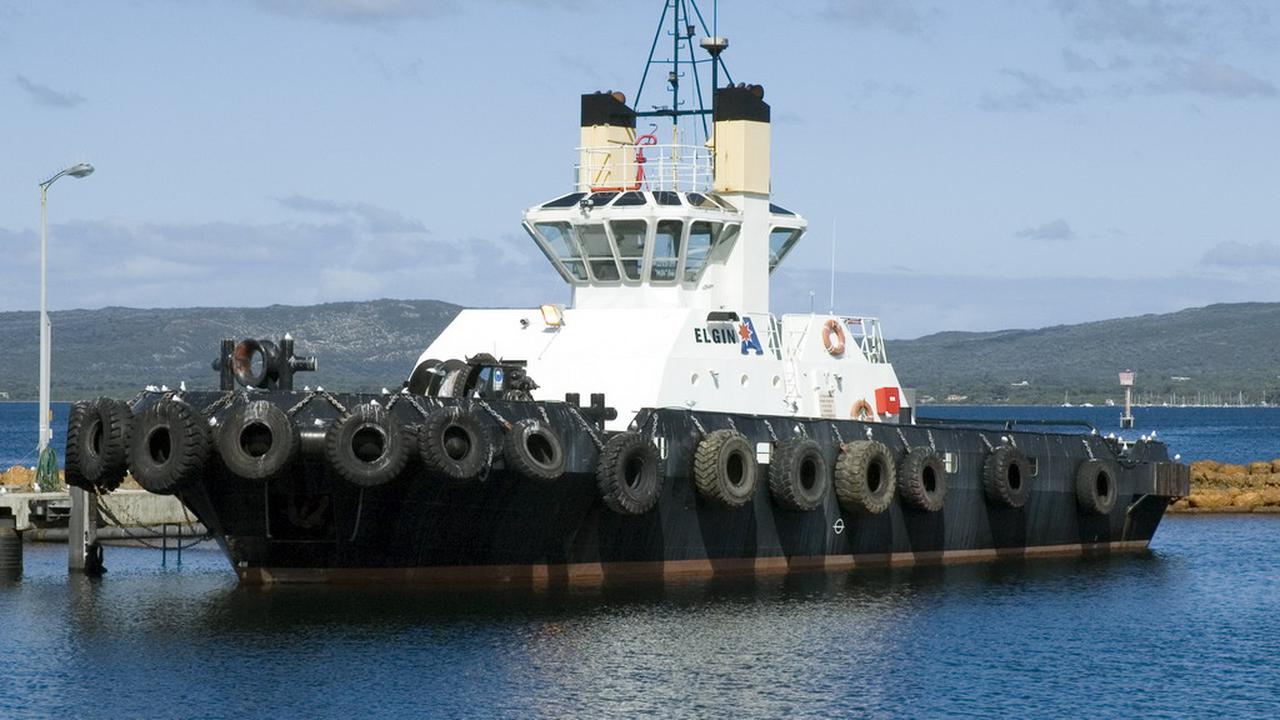 Ilustrasi kapal tugboat 