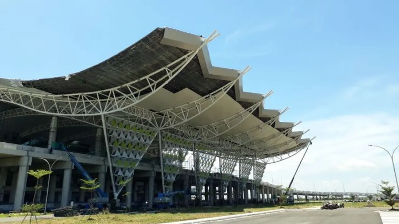 Progres pembangunan Bandara Kertajati atau Bandara Internasional Jawa Barat (BIJB), Rabu (4/4/2018). (Ilyas/Liputan6.com)