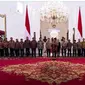 Prabowo Subianto-Gibran Rakabuming mengumumkan susunan kabinet menteri pada Minggu malam (20/10/2024) ini. foto: Youtube Sekretariat Presiden