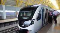 LRT Palembang akan menjadi salah satu moda transportasi yang wajib ditumpangi ASN Palembang sebulan sekali (Liputan6.com / Nefri Inge)