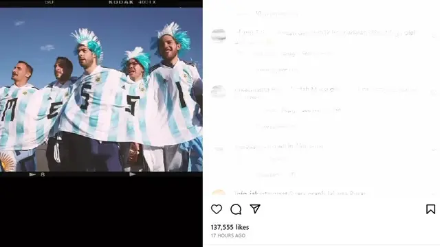 Unggahan akun Instagram FIFA World Cup yang menggunakan lagu Aldi Taher. (Instagram/ fifaworldcup)