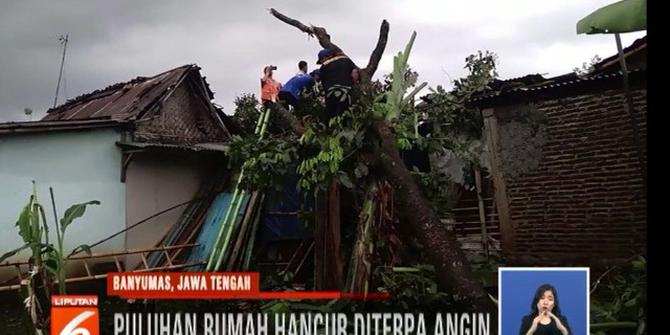Hujan Deras dan Angin Kencang Porak-Porandakan Rumah Warga di Purwokerto
