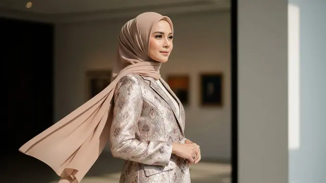 Warna Gamis Blazer Brokat Modis untuk Wanita 50 Tahun