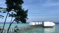 Salah satu resort di Pulau Maratua yang diduga menyalahi Peraturan Menteri Kelautan dan Perikanan.