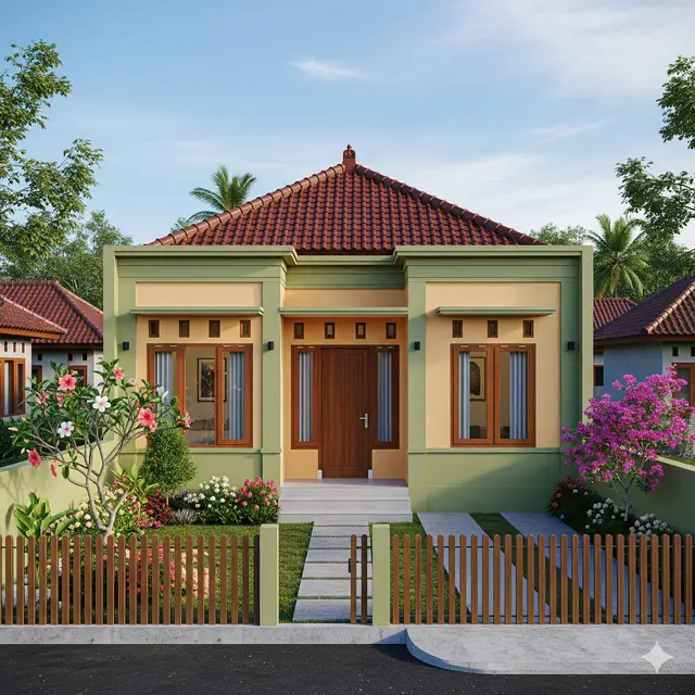 Desain Rumah Sederhana 3 Kamar di Kampung 6x12 Meter. (via Gemini)