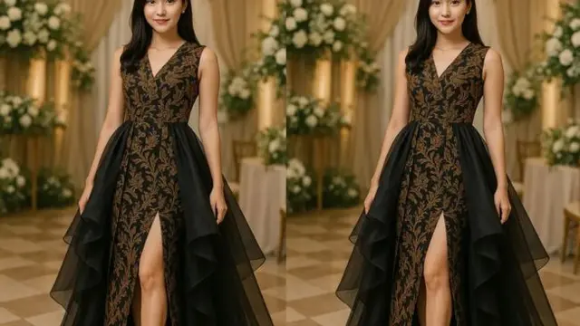 Model Dress Batik Belahan Depan