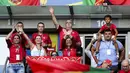 Keluarga Cristiano Ronaldo saat merayakan kemenangan Portugal dari tribun penonton pada laga final piala Eropa 2016 antara Prancis vs Portugal di Stade de France, Saint-Denis, Prancis, (10/7/2016). (EPA/Miguel A. Lopes)
