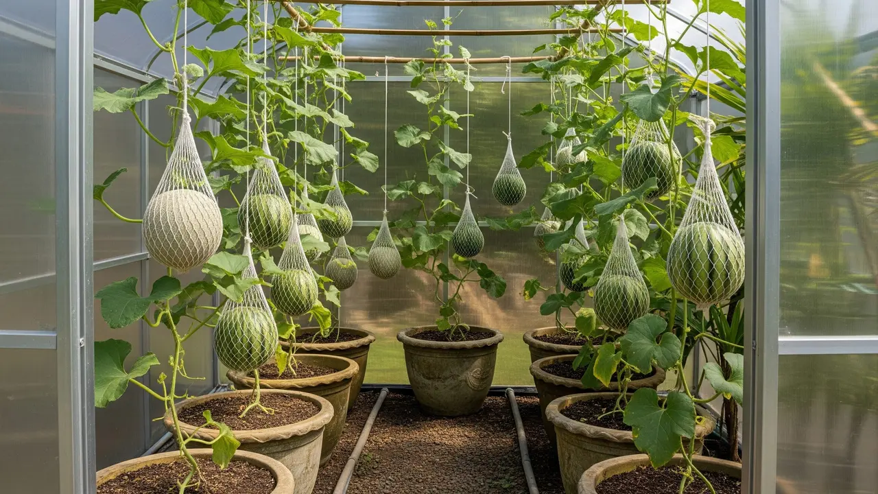 Greenhouse Melon dan Semangka Vertikal