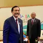 Menteri Koordinator Bidang Kemaritiman dan Investasi Luhut Binsar Pandjaitan menemui Presiden Zanzibar Hussein Mwinyi dalam Forum Tingkat Tinggi Kemitraan Multi Pihak dan Forum Indonesia-Afrika ke-2 di Bali pada, Senin (02/09/2024). (Dok Kemenko Marves)