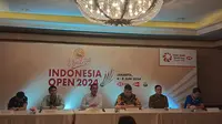 Konferensi pers Indonesia Open 2024 di Jakarta hari Selasa (02/04/2024). (Muhammad Adiyaksa/Bola.com)