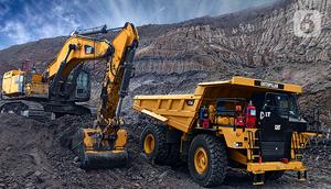 Truk tambang Cat 777E versi terbaru dipamerkan saat peluncuran di Samarinda, Kalimantan Timur (24/8/2021). Truk Cat 777E versi 2021 memiliki peningkatan pada kontrol daya, torsi, dan transmisi untuk menghasilkan produktivitas terbaik di kelasnya. (Liputan6.com/HO/Trakindo)