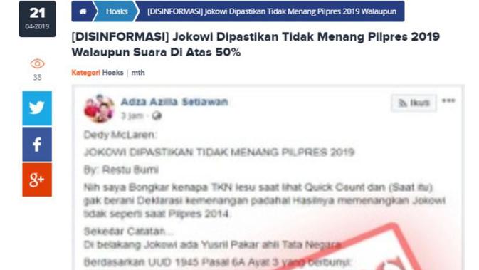 [Cek Fakta] Beredar Video Penjelasan soal Jokowi Tidak akan Bisa Menang dalam Pilpres 2019, Benarkah?
