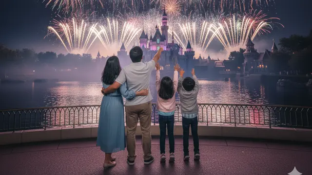 Prompt AI Foto Keluarga Liburan di Disneyland