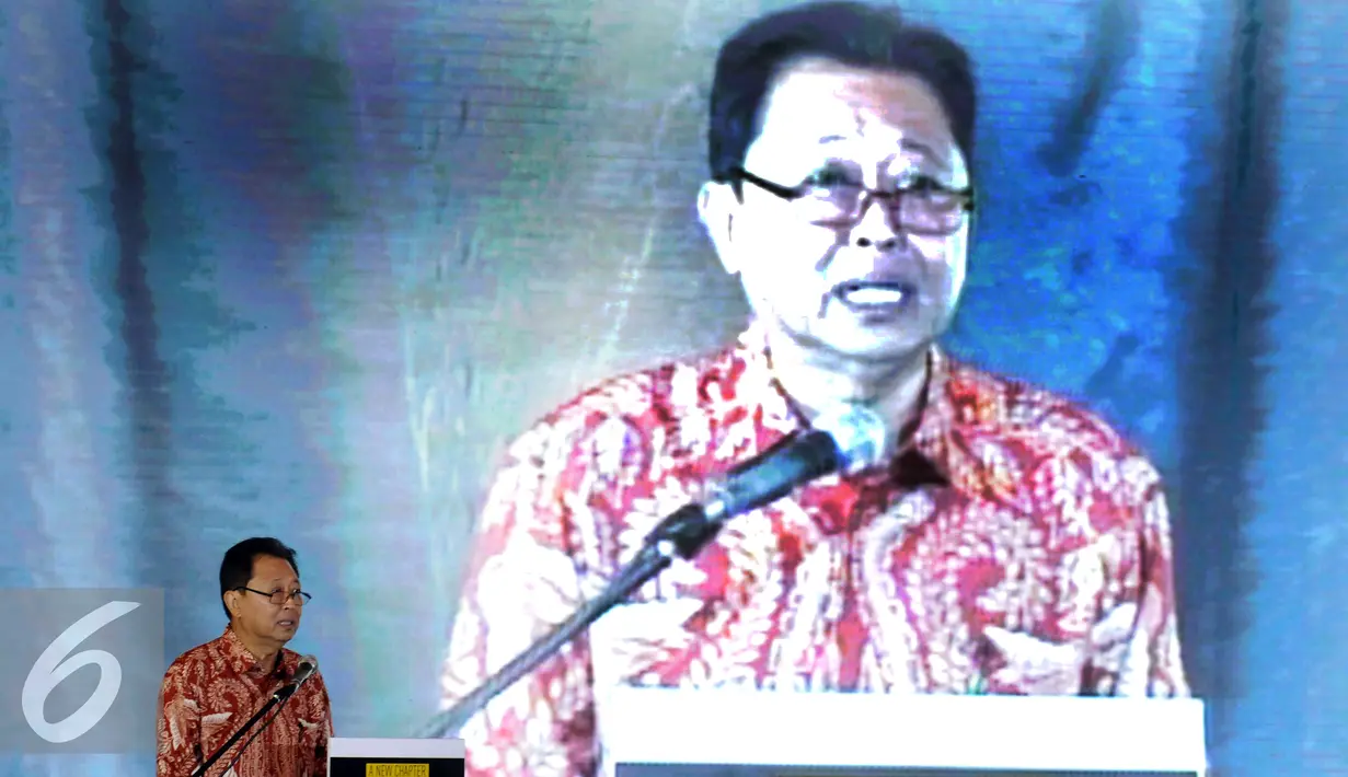 CEO&Founder Dwi Sapta Group, Adji Watono saat memberikan sambutan jelang peresmian bergabungnya Dwi Sapta Group dengan Dentsu Aegis Network di Jakarta, Rabu (25/1). (Liputan6.com/Helmi Fithriansyah)