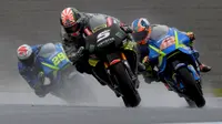 Pembalap Yamaha Tech 3, Johann Zarco saat beraksi pada balapan MotoGP Jepang 2017 di Twin Ring Motegi, Minggu (15/10/2017).