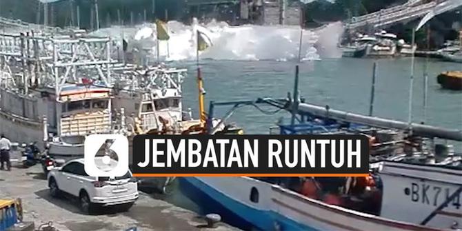 VIDEO: Detik-Detik Mengerikan Jembatan Runtuh di Pelabuhan Taiwan