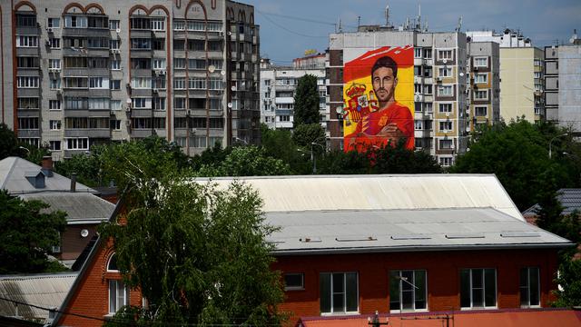 Jelang Piala Dunia, Mural Raksasa Sergio Ramos Mejeng di Rusia