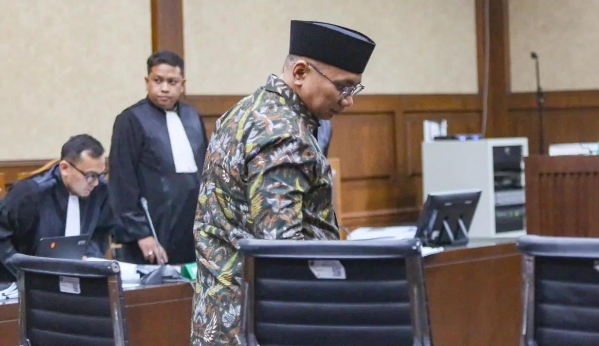 Terdakwa kasus dugaan korupsi kuota haji periode 2023-2024 Yaqut Cholil Qoumas mengikuti sidang di Pengadilan Tipikor, Jakarta, Selasa, 11 Agustus 2026. (KLY/Arie Basuki)