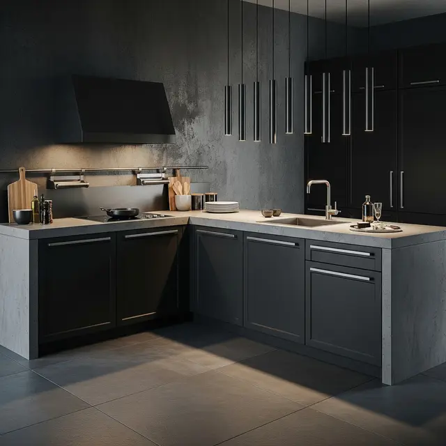 Desain Dapur Minimalis Modern dengan Kitchen Set Letter L