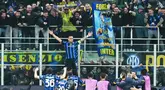 Inter Milan berhasil melangkah ke semifinal Liga Champions setelah mendepak Bayern Munchen dengan agregat 4-3. (AP Photo/Antonio Calanni)