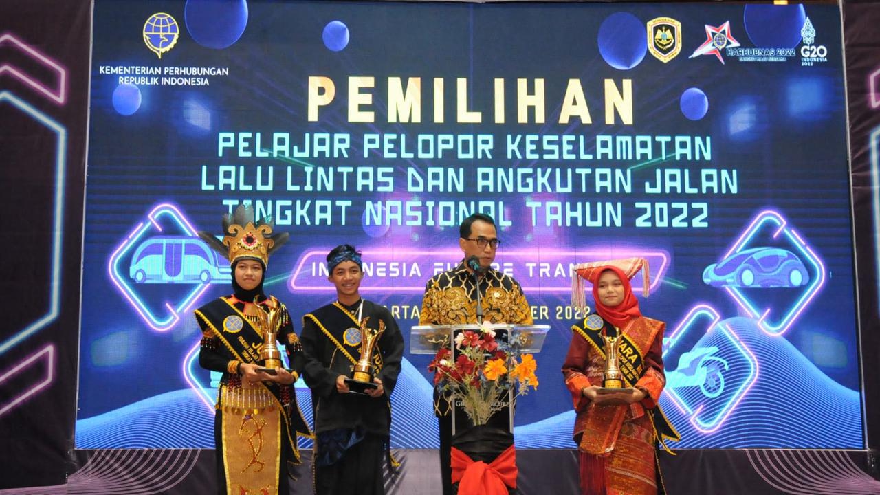 Menteri Perhubungan Budi Karya Sumadi saat menghadiri kegiatan “Pemilihan Pelajar Pelopor Keselamatan Lalu Lintas dan Angkutan Jalan Tingkat Nasional Tahun 2022"