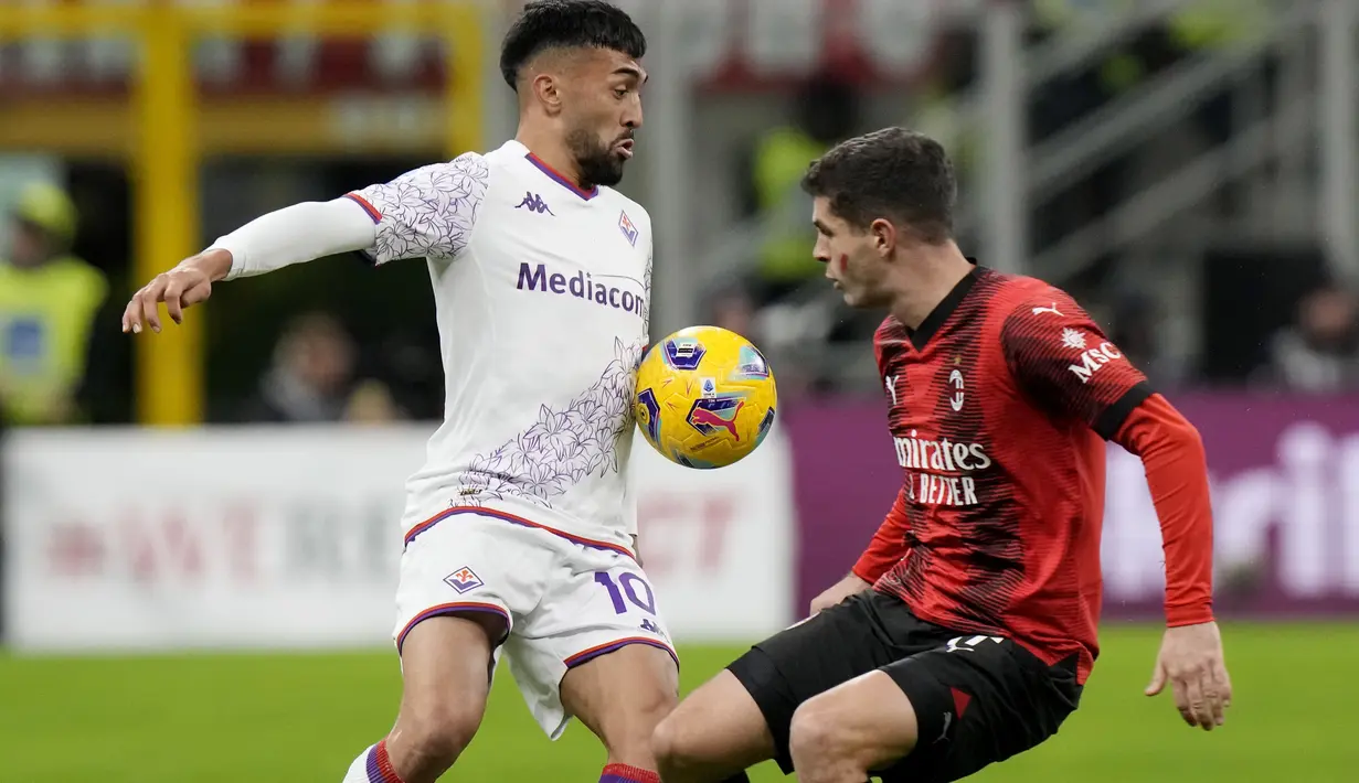 Kemenangan ini membuat Milan sementara berada di peringkat tiga klasemen dengan 26 poin (M8 S2 K3). (AP Photo/Luca Bruno)