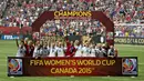 Amerika Serikat akhirnya berhasil menjadi juara Piala Dunia Wanita 2015 setelah mengalahkan Jepang dengan skor 5-2. yang berlangsung di Stadion BC Place, Vancouver, Kanada. Senin (6/7/20150 pagi WIB. (AFP PHOTO/ANDY CLARK)