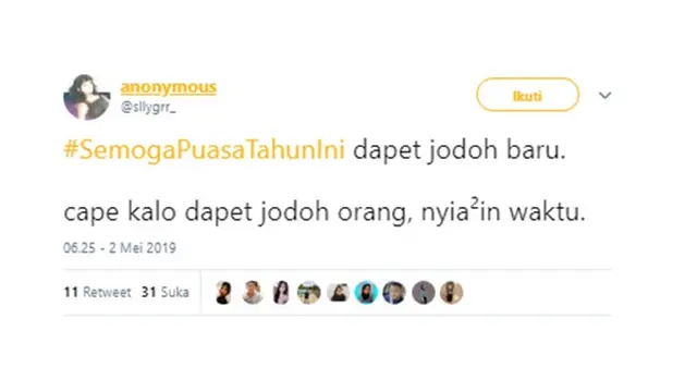 Cuitan kocak (Sumber: Twitter/sllygrr_)