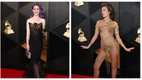 Kelly Osbourne dan Miley Cyrus menghadiri Grammy Awards ke-66 di Crypto.com Arena di Los Angeles, Amerika Serikat, 4 Februari 2024. (Robyn BECK/AFP)