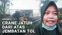 Crane Jatuh dari atas Jembatan Tol
