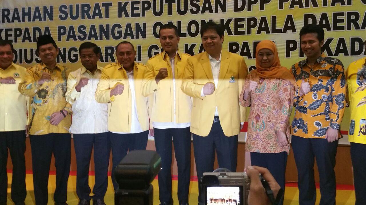 Partai Golkar memberikan SK dukungan untuk Edy Rahmayadi di Pilkada Sumut