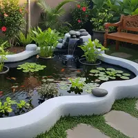 Desain Kolam Ikan Mini dari Bak Semen yang Kuat dan Tahan Lama