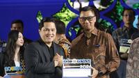 Direktur Utama PT PLN (Persero) Darmawan Prasodjo dan Menteri BUMN Erick Thohir dalam BCOMSS 2024. (Foto: Liputan6.com/Dok. PLN)