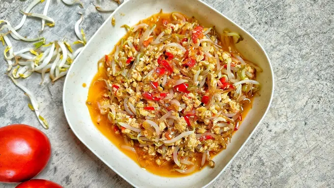 resep simpel tumis kecambah telur