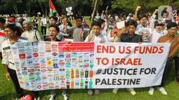 Aksi solidaritas ini diikuti ratusan civitas akademika Kampus IPB ini untuk memberikan dukungan terhadap warga Palestina. (merdeka.com/Arie Basuki)