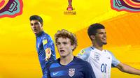 Piala Dunia U-20 - Dominic Solanke, Josh Sargent, Ricardo Orsolini di Piala Dunia U-20 2017 (Bola.com/Decika Fatmawaty)
