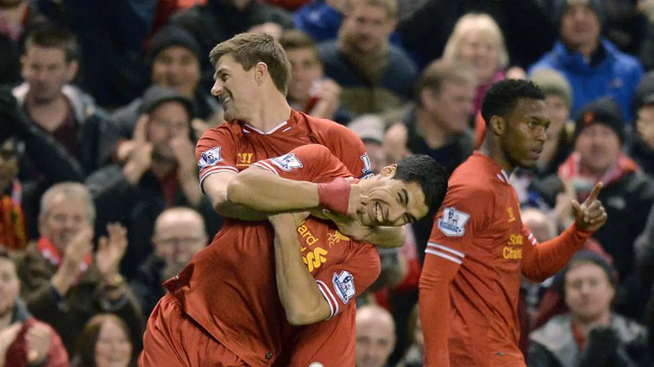 Steven Gerrard, Luis Suarez dan Daniel Sturridge