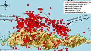 611 Gempa Susulan Guncang NTT