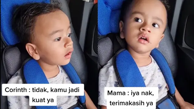 Bocah laki-laki hibur ibunya saat hendak disuntik.