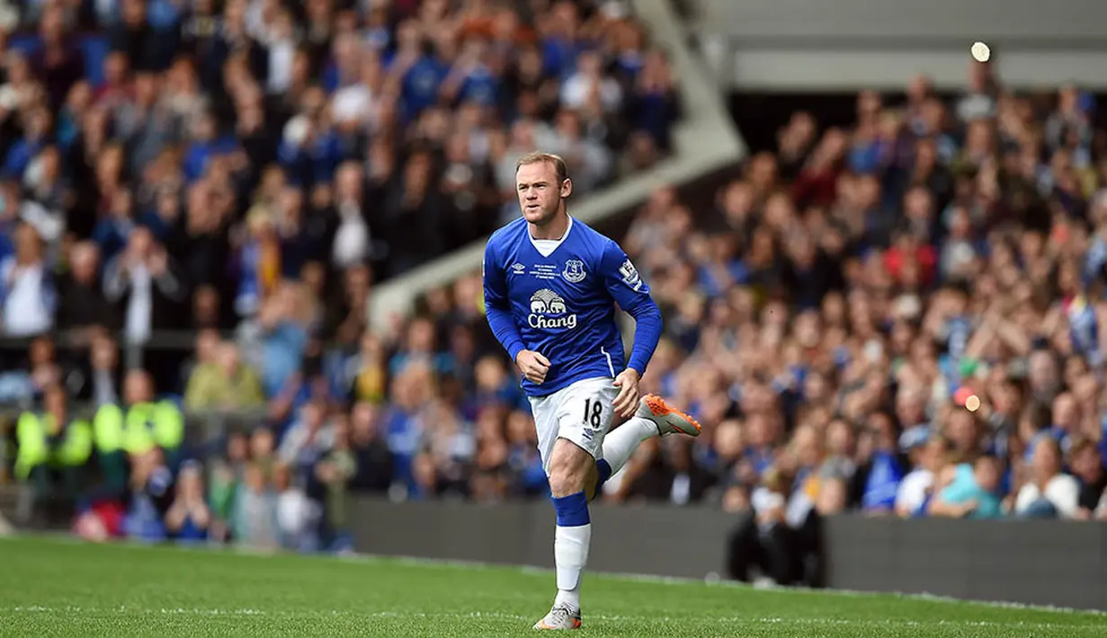 Sepertinya musim depan bisa dijadikan momentum bagi Wayne Rooney untuk kembali ke Everton dan menghabiskan kariernya di klub asal kota Liverpool itu. (AFP Photo/Paul Ellis)