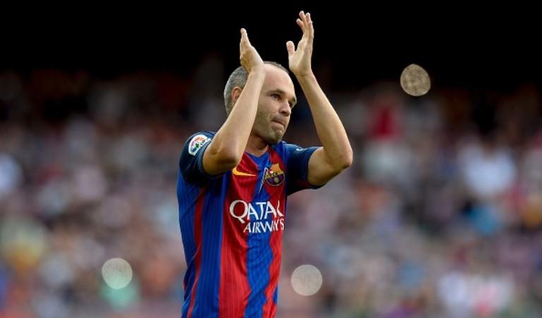 Gelandang Barcelona asal Spanyol, Andres Iniesta. (AFP/Josep Lago)
