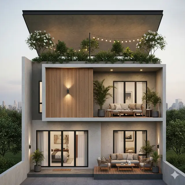 7 Model Rumah Kecil tapi Luas dengan Atap Datar Tinggi Bergaya Modern, Inspirasi Hunian Masa Kini