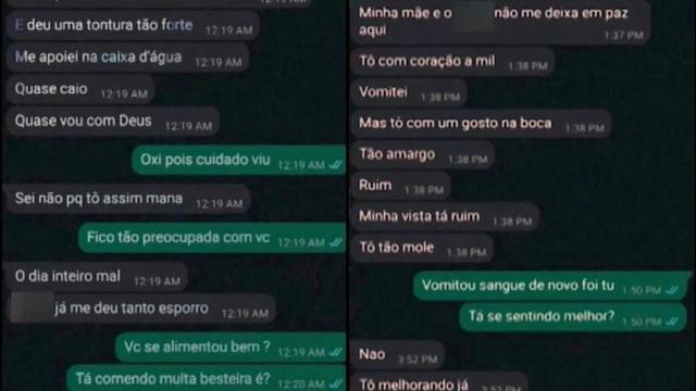 Da Cruz Pinto menggambarkan gejalanya melalui pesan teks kepada keluarganya sesaat sebelum dia meninggal.